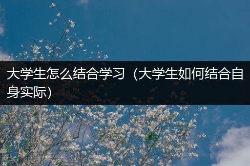 大学生怎么结合学习（大学生如何结合自身实际）