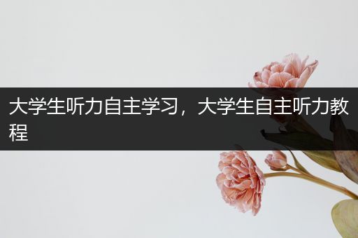 大学生听力自主学习，大学生自主听力教程