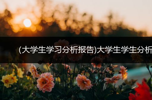 （大学生学习分析报告)大学生学生分析