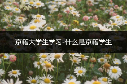 京籍大学生学习-什么是京籍学生