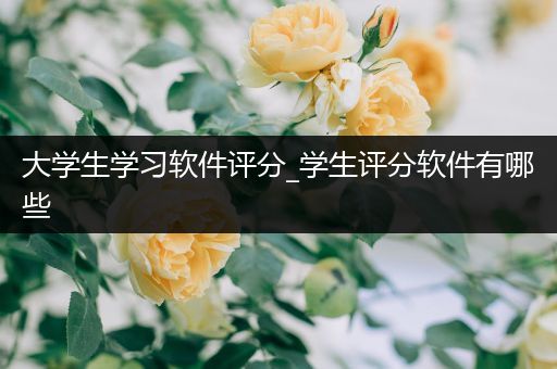 大学生学习软件评分_学生评分软件有哪些