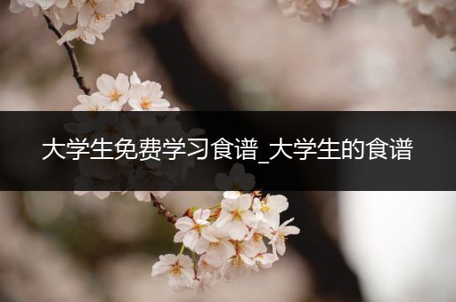 大学生免费学习食谱_大学生的食谱