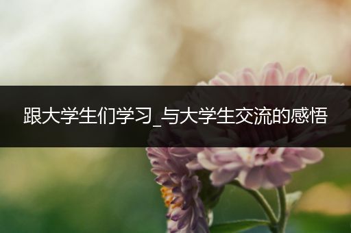 跟大学生们学习_与大学生交流的感悟