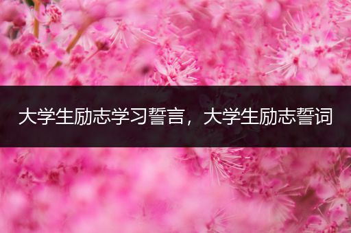 大学生励志学习誓言，大学生励志誓词