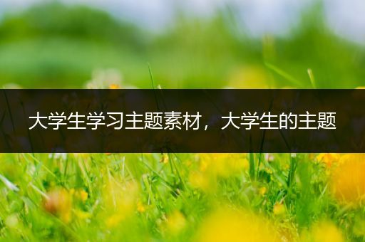 大学生学习主题素材，大学生的主题