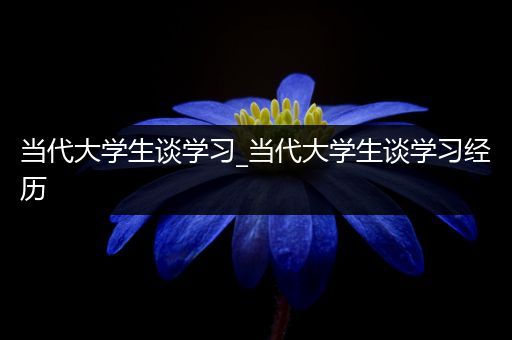 当代大学生谈学习_当代大学生谈学习经历