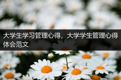 大学生学习管理心得，大学学生管理心得体会范文