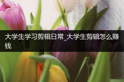 大学生学习剪辑日常_大学生剪辑怎么赚钱