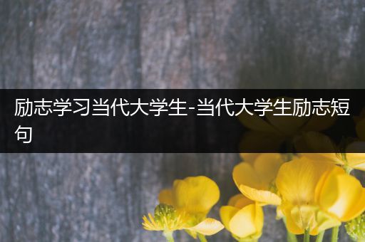 励志学习当代大学生-当代大学生励志短句