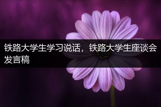 铁路大学生学习说话，铁路大学生座谈会发言稿