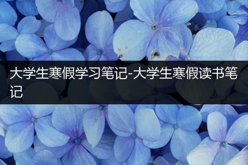 大学生寒假学习笔记-大学生寒假读书笔记
