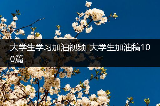 大学生学习加油视频_大学生加油稿100篇