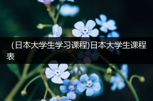 （日本大学生学习课程)日本大学生课程表