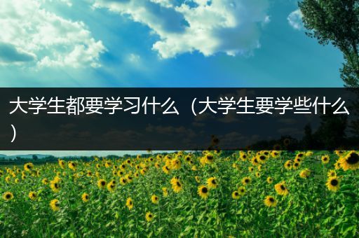 大学生都要学习什么（大学生要学些什么）