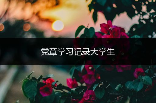 党章学习记录大学生