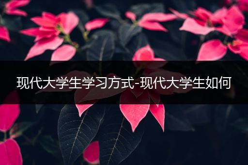 现代大学生学习方式-现代大学生如何