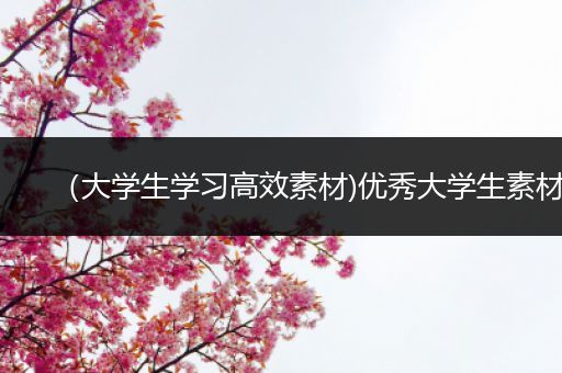 （大学生学习高效素材)优秀大学生素材