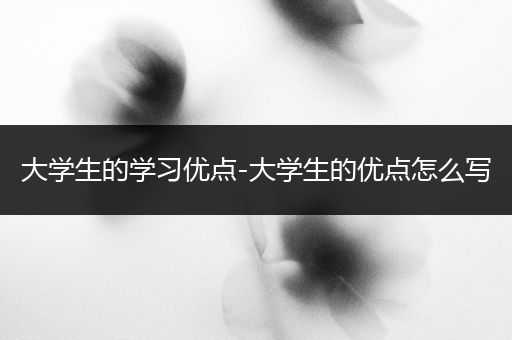 大学生的学习优点-大学生的优点怎么写