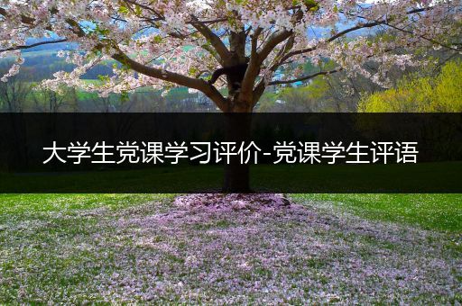 大学生党课学习评价-党课学生评语