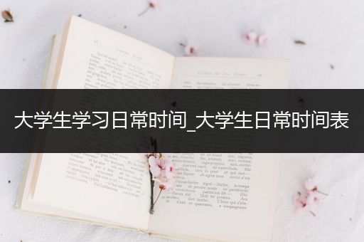 大学生学习日常时间_大学生日常时间表