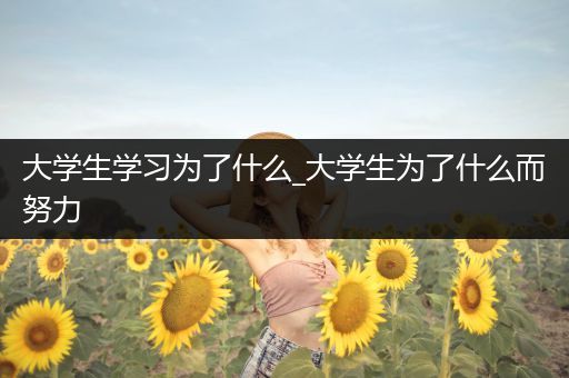 大学生学习为了什么_大学生为了什么而努力