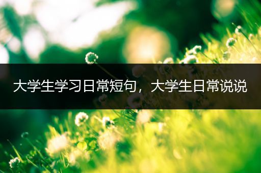 大学生学习日常短句，大学生日常说说