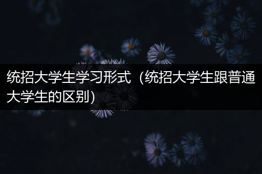 统招大学生学习形式（统招大学生跟普通大学生的区别）