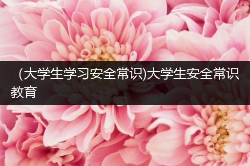 （大学生学习安全常识)大学生安全常识教育