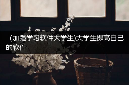 （加强学习软件大学生)大学生提高自己的软件