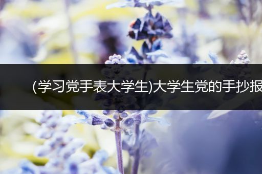 （学习党手表大学生)大学生党的手抄报