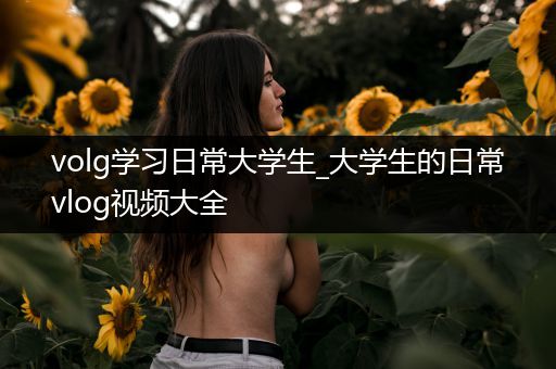 volg学习日常大学生_大学生的日常vlog视频大全