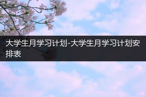 大学生月学习计划-大学生月学习计划安排表