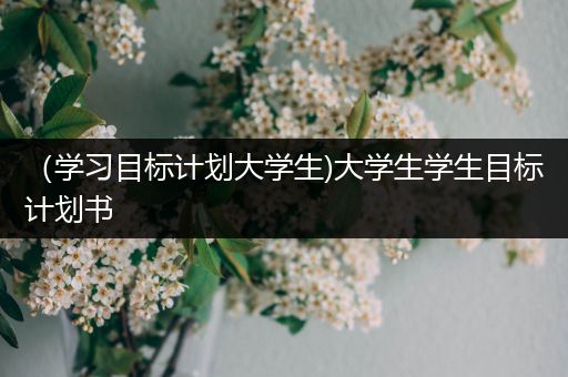 （学习目标计划大学生)大学生学生目标计划书