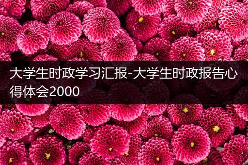 大学生时政学习汇报-大学生时政报告心得体会2000