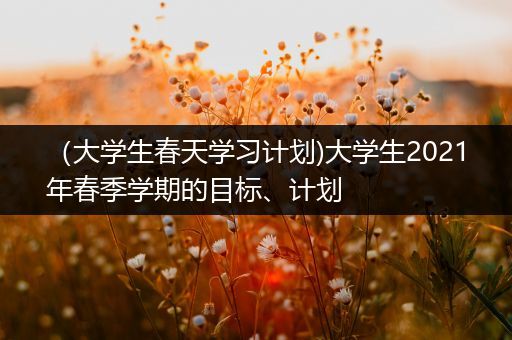 （大学生春天学习计划)大学生2021年春季学期的目标、计划