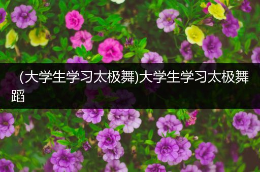 （大学生学习太极舞)大学生学习太极舞蹈