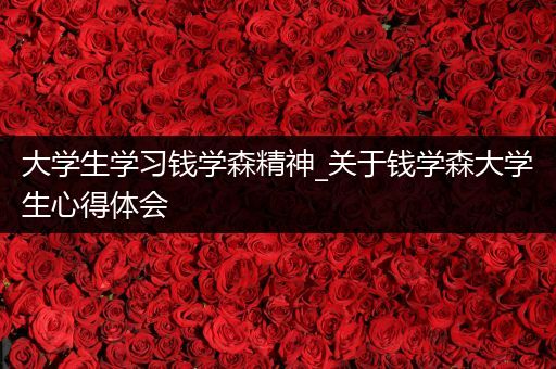 大学生学习钱学森精神_关于钱学森大学生心得体会