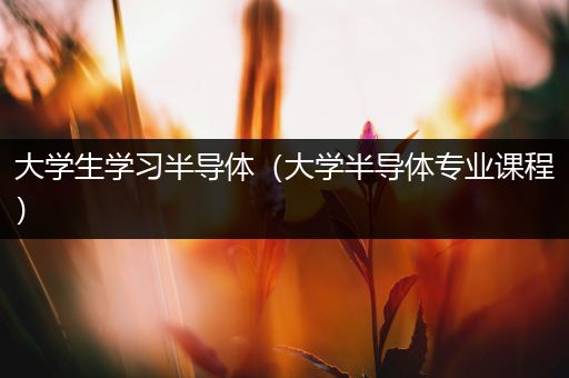 大学生学习半导体（大学半导体专业课程）