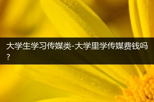 大学生学习传媒类-大学里学传媒费钱吗?