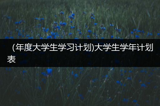 （年度大学生学习计划)大学生学年计划表
