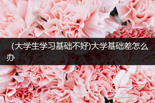 （大学生学习基础不好)大学基础差怎么办