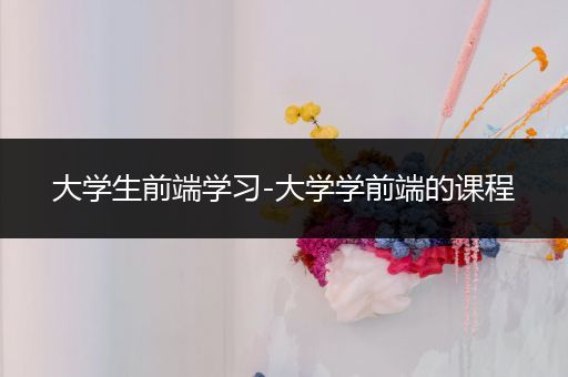 大学生前端学习-大学学前端的课程