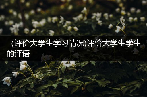 （评价大学生学习情况)评价大学生学生的评语