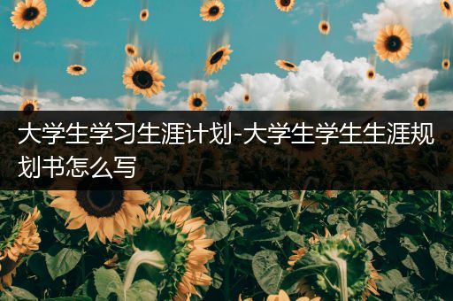 大学生学习生涯计划-大学生学生生涯规划书怎么写