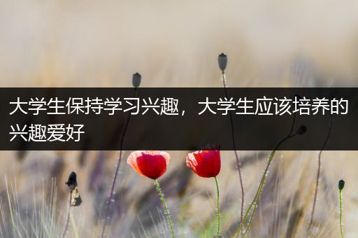 大学生保持学习兴趣，大学生应该培养的兴趣爱好