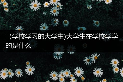（学校学习的大学生)大学生在学校学学的是什么