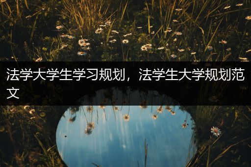 法学大学生学习规划，法学生大学规划范文