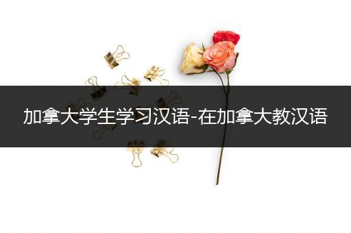 加拿大学生学习汉语-在加拿大教汉语
