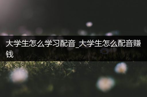 大学生怎么学习配音_大学生怎么配音赚钱