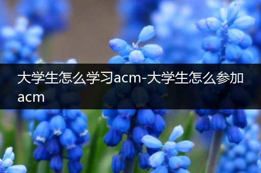 大学生怎么学习acm-大学生怎么参加acm